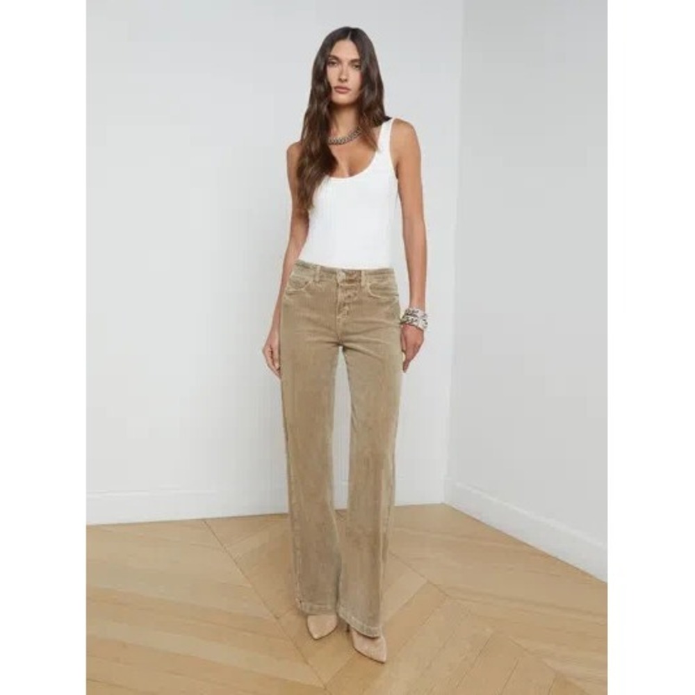 L'agence Scottie High Rise Wide Leg Corduroy Jeans Pants in Barrel Women 30 NWT